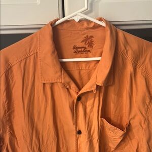 Orange button down 100% silk dress shirt